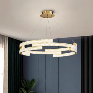 Designer Italian Round Pendant Lights Simple Creative Chandelier for Bedroom & Dining Room Adjustable Height for Hotels