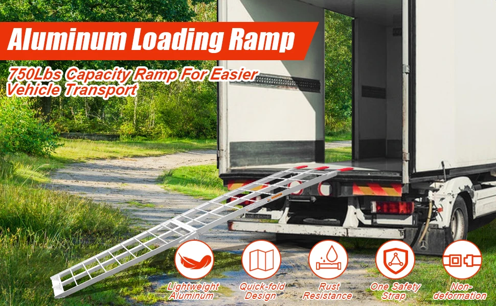 Aluminum Ramps, 1100 Lbs Folding Loading Ramps for Pickup Trucks Bed ...