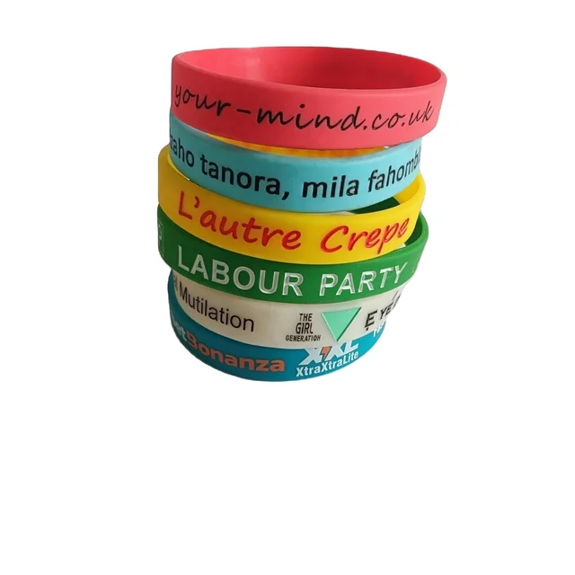 2023 Advertising Logo Printed debossed Promotional Inspirational Silicone Rubber Wristband custom bracelet