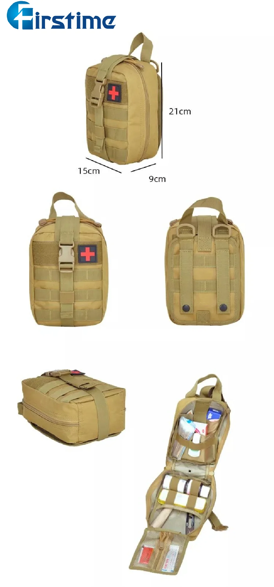 Firstime Waterproof First Aid Set Home Medical Kits Bag Large With