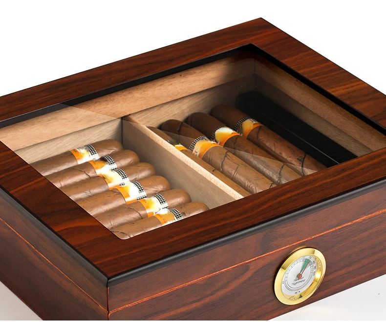 Travel Cigar Humidor Box Cedar Wood Portable Case W/ Humidifier ...