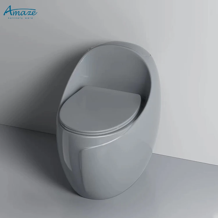 Modern ceramic sanitarios ware egg shape one piece toilet bathroom water closet s trap toilet factory