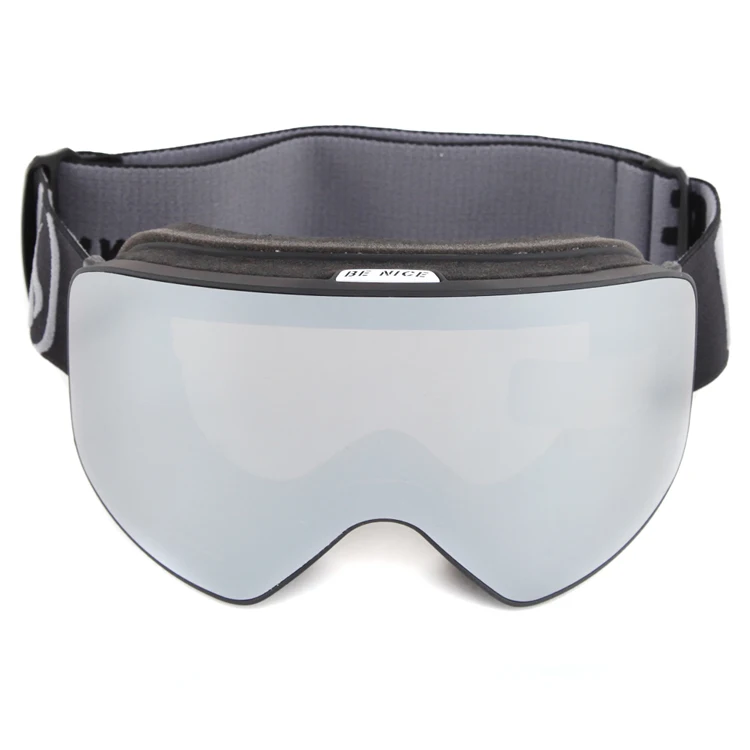Stock gold coating two detachable PC lens ski goggles fashion ski racing cylindrical snow goggle cheap
