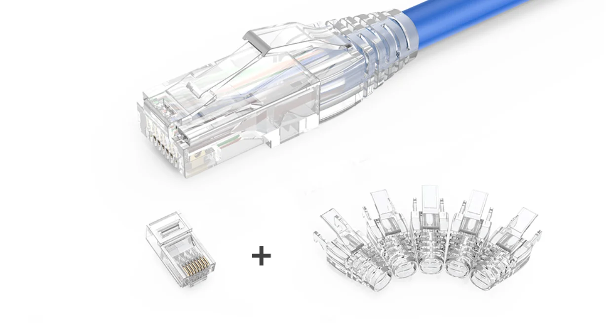 Ethernet Cable Connector 8p8c Modular Plug Ends Cable Cat6 Rj45 ...