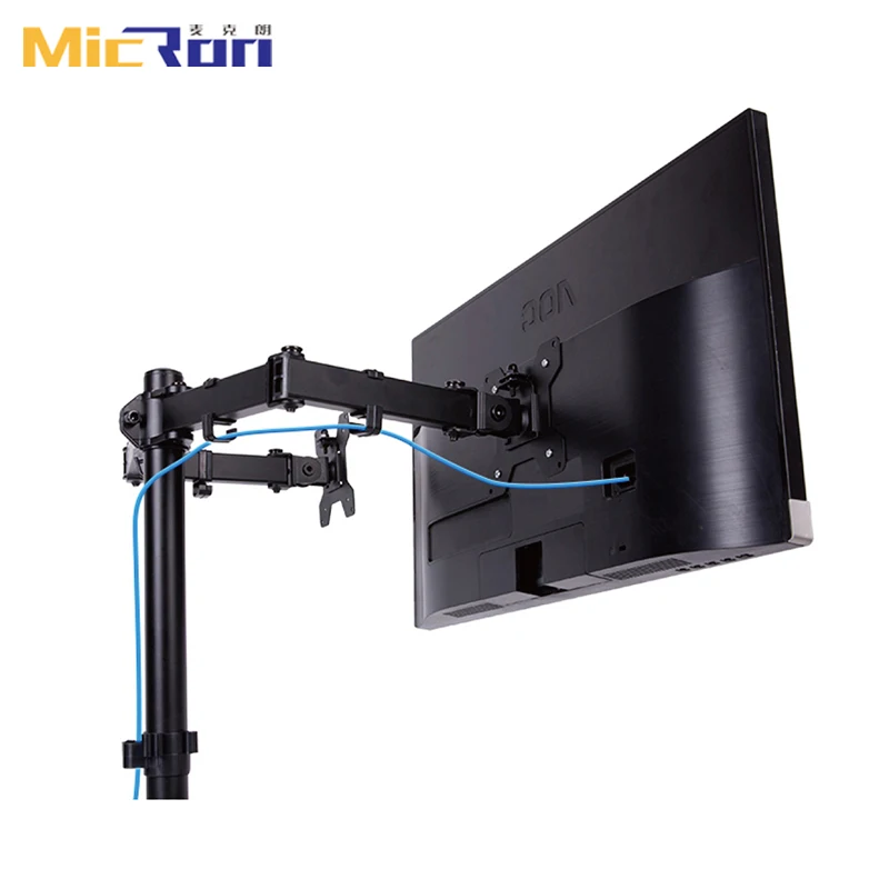 Adjustable Computer Dual Monitor Holder Arm Desk Mount Stand