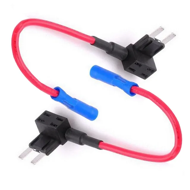 أحمر 16 gauge 140mm wire length mini  add a circuit fuse holder