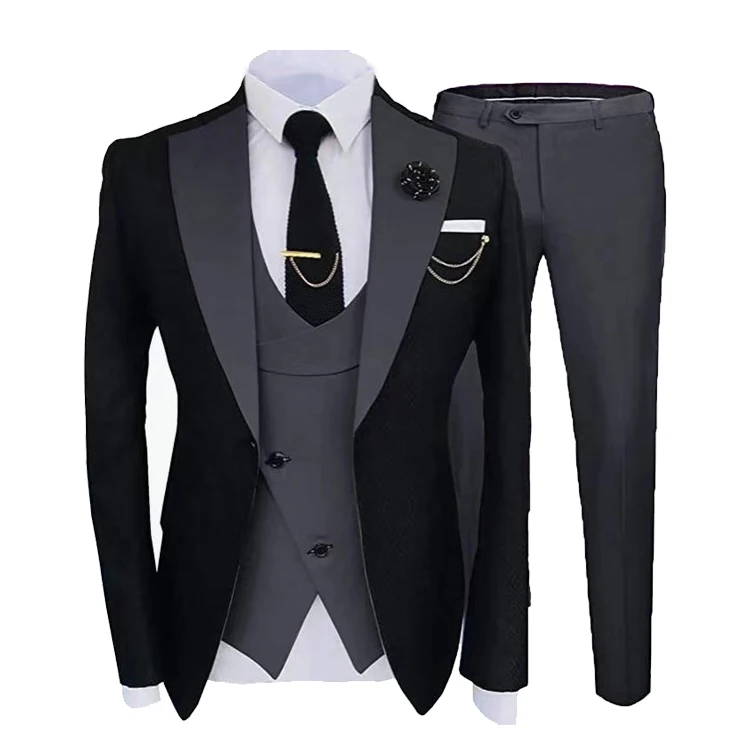 New Grooming Tuxedo Male Suit Boutique Elegant Gentleman Men Clothing 3 Piece Set Luxury aperçu 13