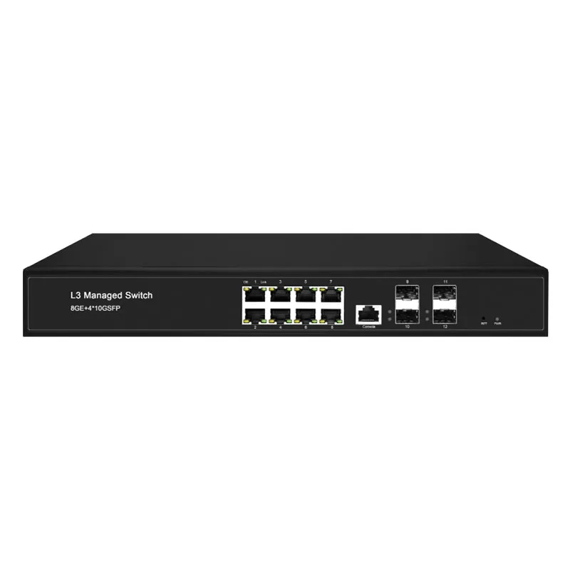 8 Port 1G PoE Port With 4 10G SFP Fiber Uplink L3 Managed Switch Support VLAN Management Desktop