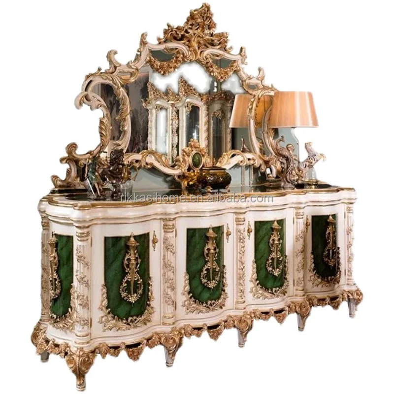 Antique French Style Living Room Furniture Set Solid Wood Carved