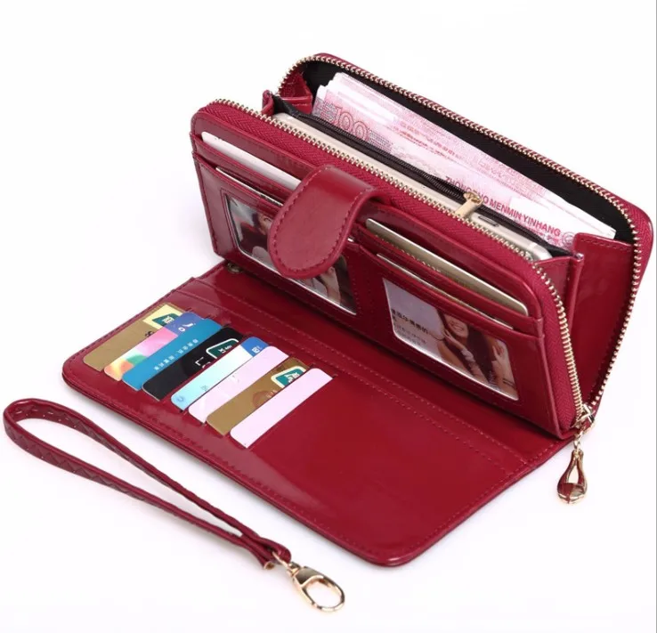 Ladies Simple Design Wallets Zipper Clutch Wallet Carteras De Mujer Wristlet Long Women Wallet