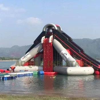 Big Asia Inflatable Large Freestyle Hippo Water Slide Inflatable Freefall Slide For Sale