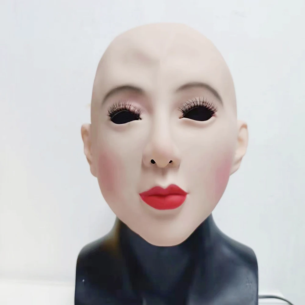 Realistic Latex Mask Female Woman Face Halloween Latex Mask Girl