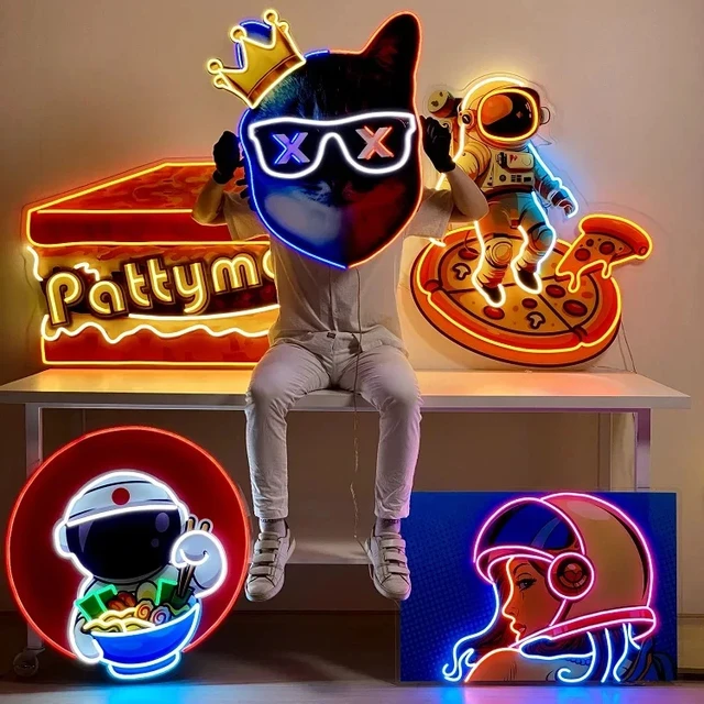 Led Light Neon Custom Acrylic Sign 3D Logo Uv Print Patter Personalized Decorations Neon Light