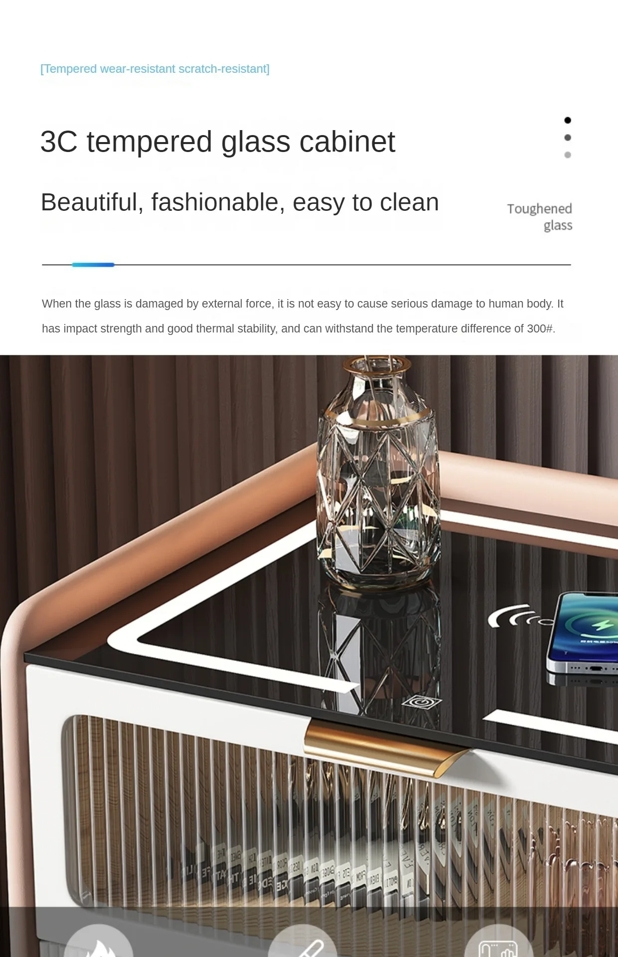 High Quality Smart Bedside Table With Wireless Usb Charging And Speaker