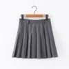 falda midi plisada gris