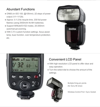 Godox TT600 Camera Flash Speedlite with Built-in 2.4G Wireless Transmission Compatible detail image