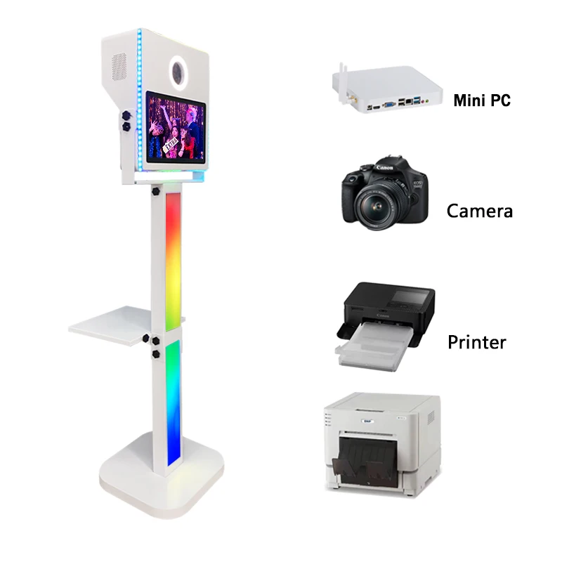 Wholesale Touch Screen Dslr Photo Booth Portable Selfie Inch  PhotoBooth Shell With Printer Foto Box for Wedding for Party