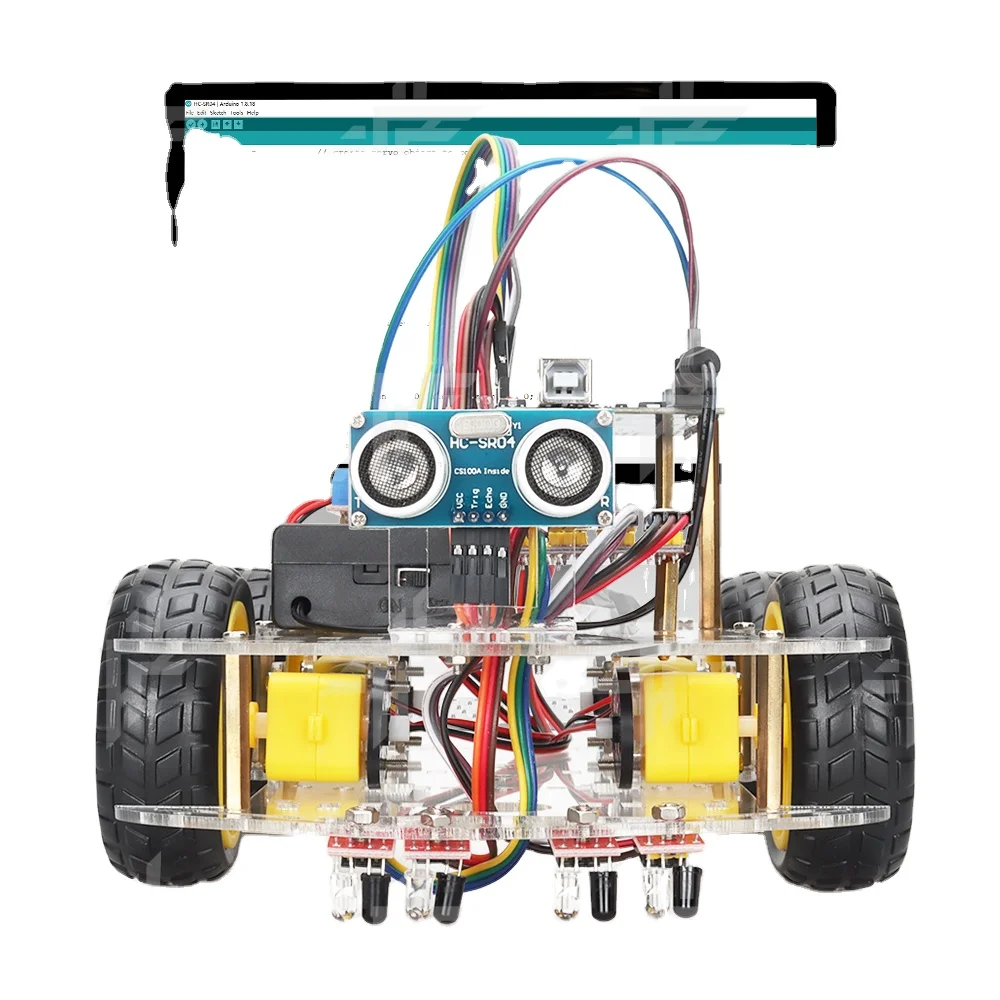 Ultrasonic Smart Robot Car Kit 4WD  Tracking Robotics Kit Education & Maker Kits Programmable