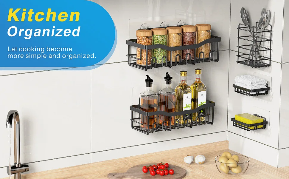 Hot Selling Bathroom No-Punch Storage Shelf Wall Mounted Iron Product Shower Shelf