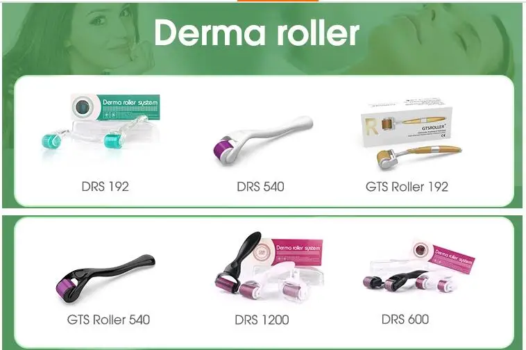 3 In 1 Micro Derma Roller Titanium 180/600/1200(0.5-3.0mm) Needles Skin Care Kit