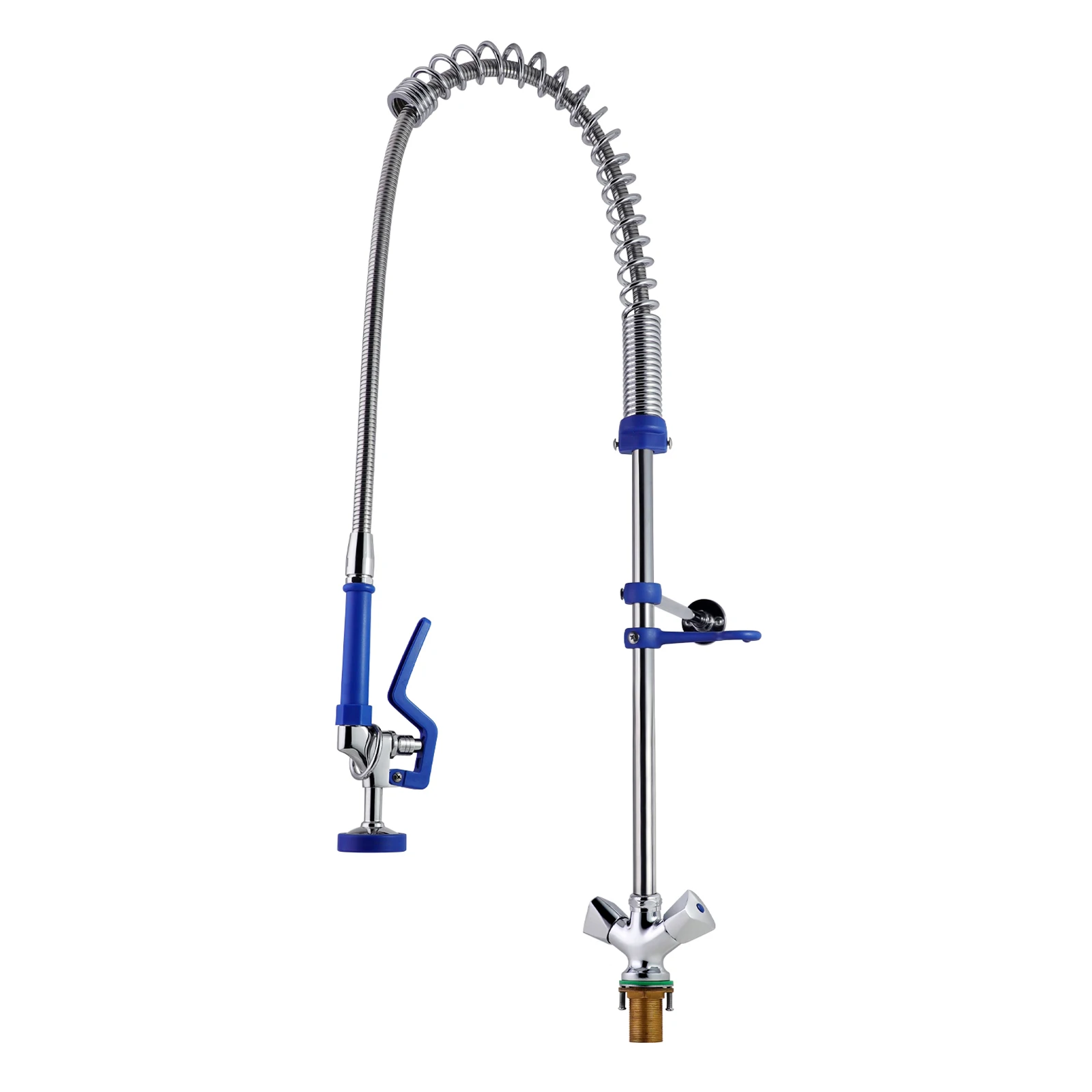 Adjustable Height EasyInstall Pre Rinse Unit Faucet Spring Action Deck Mounted  Faucet Commercial Pre Rinse Unit Dual Handwheels manufacture