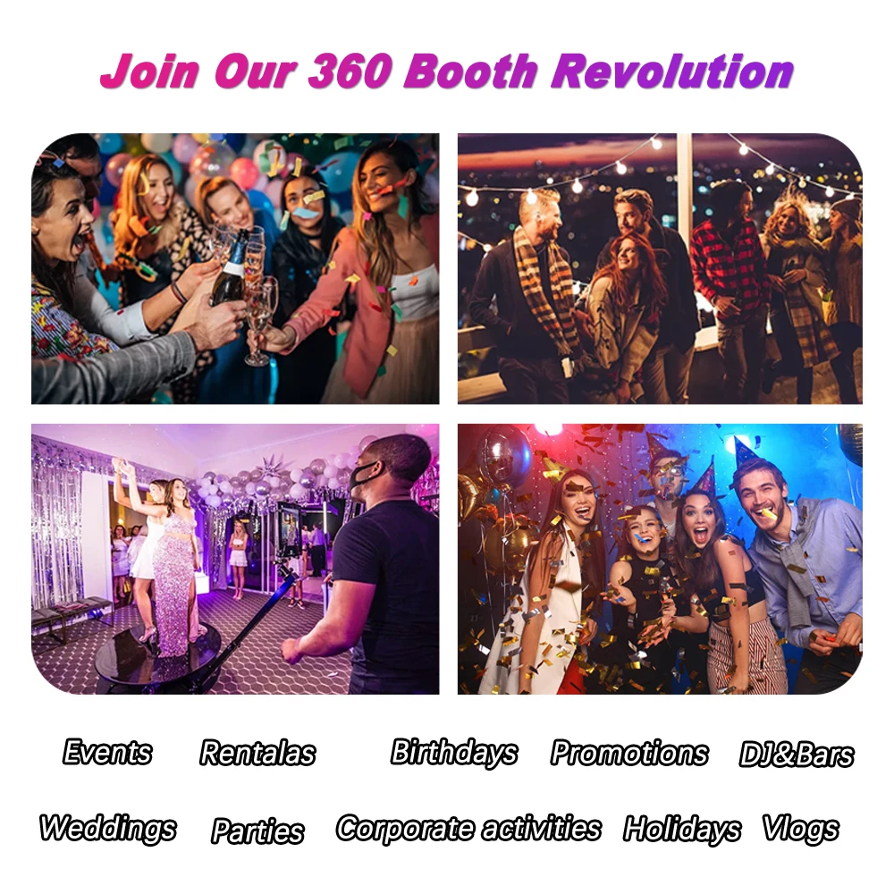 With Remote Control  Photo Booth 360 Automatic Manual Spin Full Length Video Camera Booth Portable Ready to Ship Photo Booth