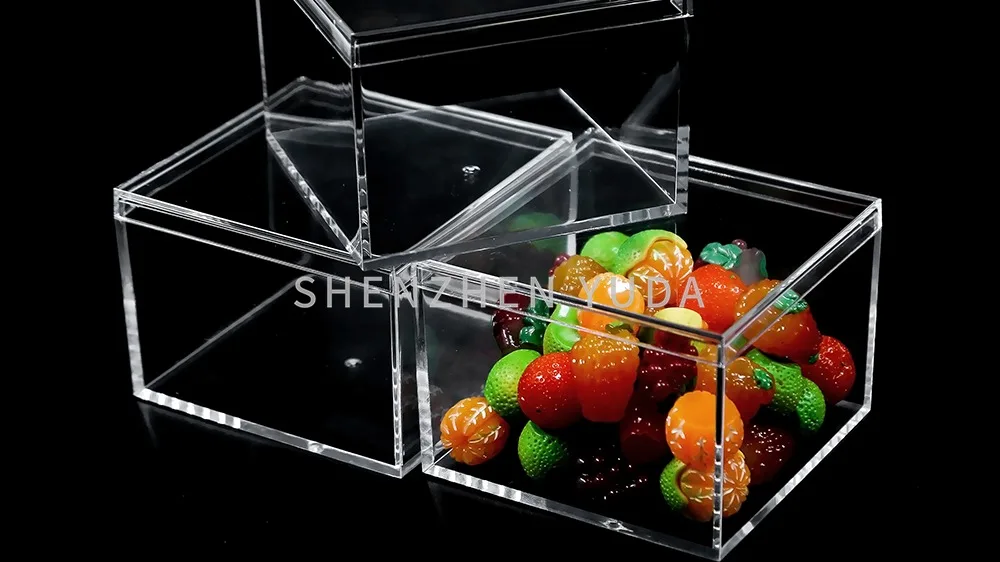 Custom Size Rectangle Clear Plastic Box Transparent Acrylic Box With