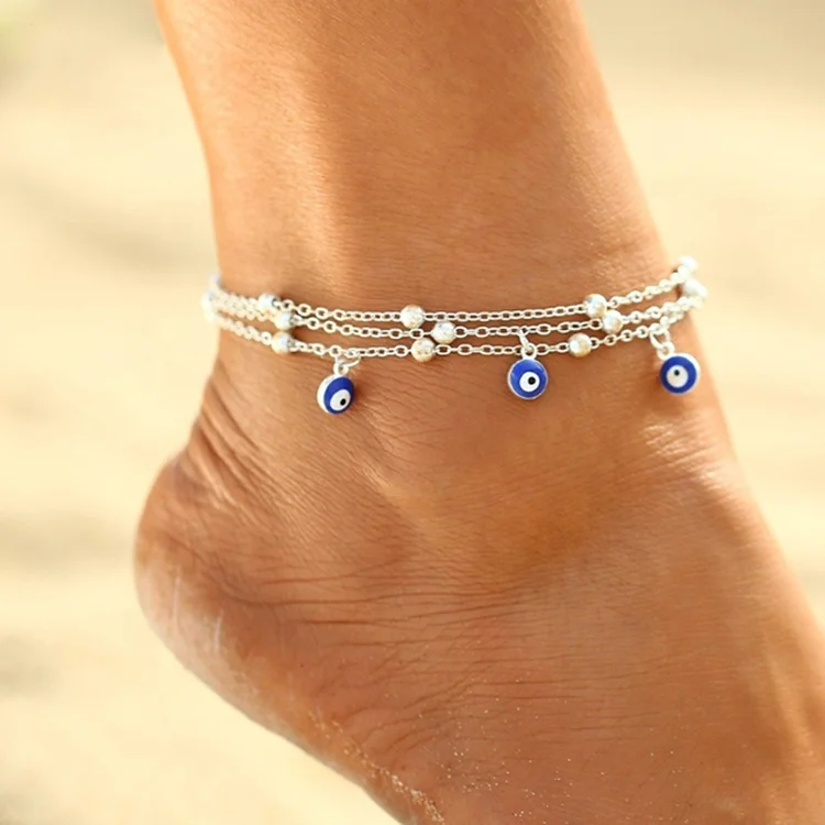 Wholesale Blue Anklet Bracelet Trendy Evil Eye Charm