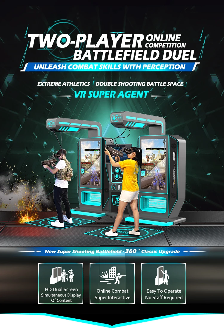 Wholesale VR Super Agent 2 Players Battle shooting game virtual reality  games shooting indoor amusement park equipment From m.alibaba.com