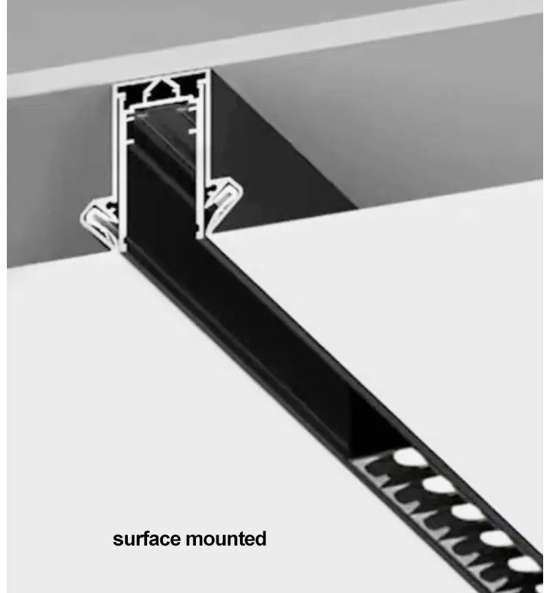 Surface Mounted Track Rail Aluminium Profile Linear Track