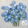 Branche de fleur d'été bleue à 3 têtes