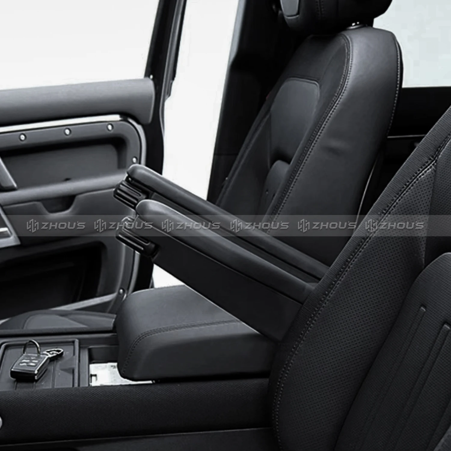 Customized COMMANDER ARMREST BLACK for Land Rover Defender