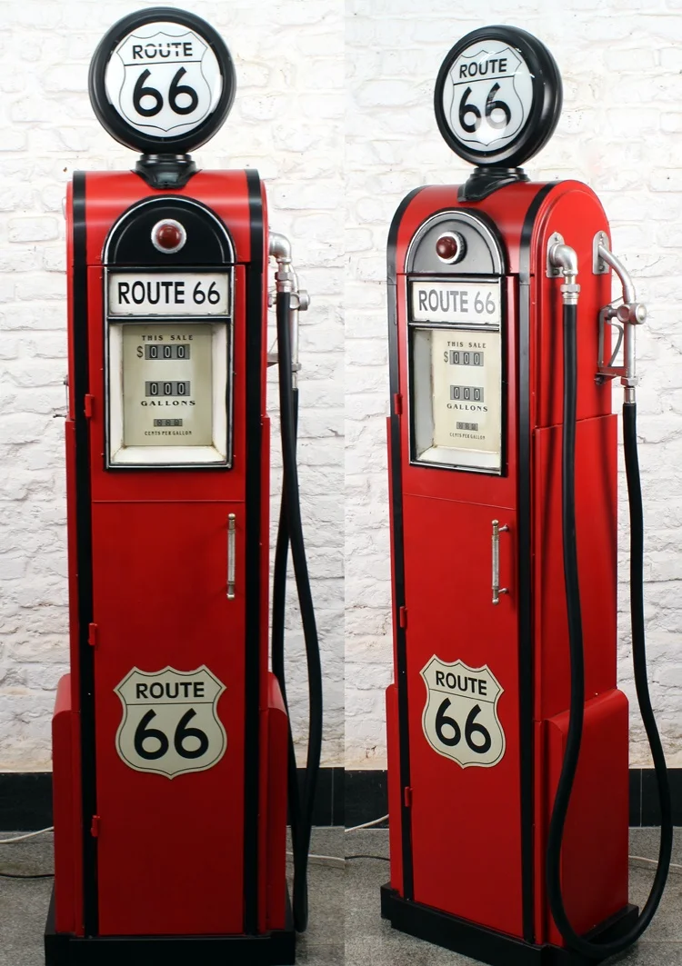 Custom Retro Iron Vintage Gas Pump Model Storage Box Prop Home  Office Decor Ornament Antique Handmade Metal Crafts