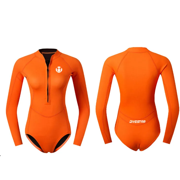 Women's 2mm Shorty Wetsuit - CR Neoprene One Piece With Front Zipper For Surfing & Swimming
