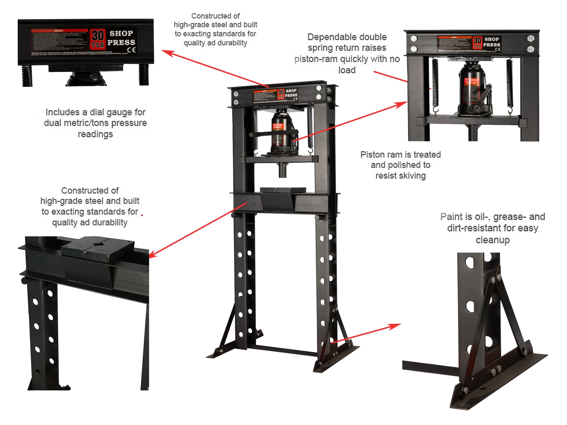 High Quality Hydraulic Special Shop Press For Pressure Bearing With Jack Industrial Hydraulic