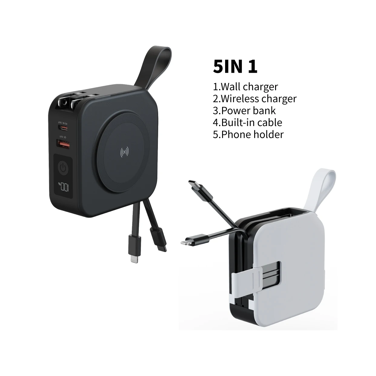 Au Us Eu Uk Wall Charger 5 In 1 Powerpack Universal Travel Power Bank