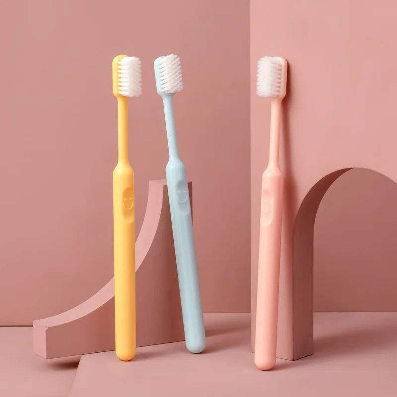 Cartoon Design 3Pcs Adult Toothbrush Set Safe Soft Nylon Bristles with PP Handle & Tongue Cleaner for Home Travel Use
