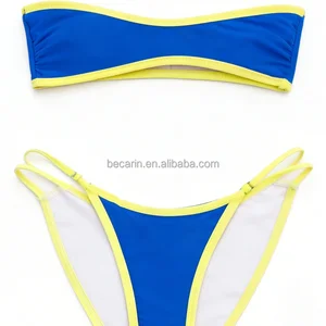 Wholesale High Quality Women's Brazilian Bikinis&beachwear XL Swimsuit Floral Solid Print Nylon Fabric Swimwear