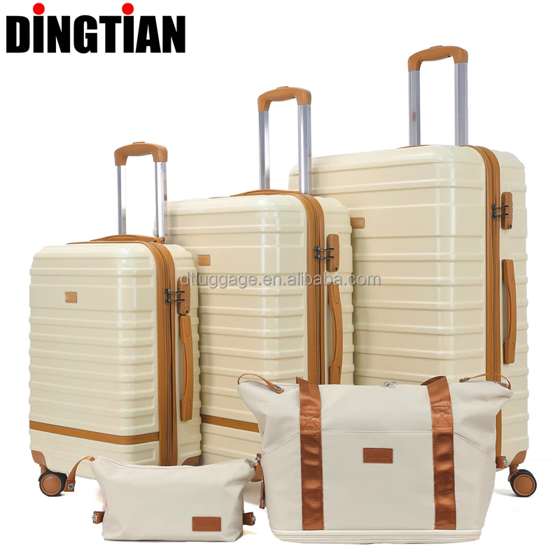 Luxury  New Style Design Carry on Set of 3 Pcs ABS PC Luggage Set for Girls Hard case Lightweight Suitcase Maletas De Viaje