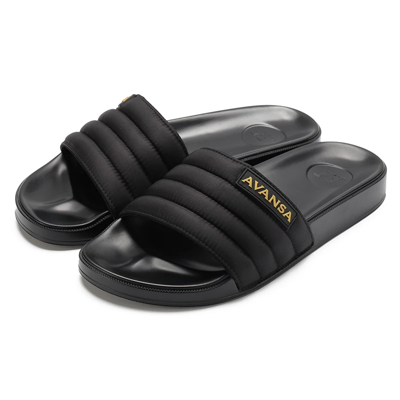 Henghao Non-Slip 3d Slide Slippers Your Own Design Genuine Leather Slide Slippers Letter Printed Slides Slippers Factory Price