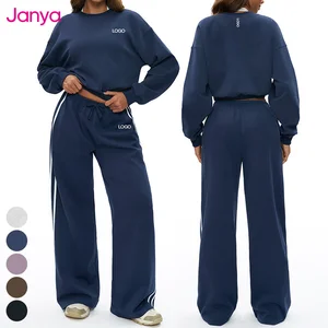 Janya 2026 Breathable Gym Fitness Wear Sets Women's Color Blocking Sweatpants Suit Casual Loose Sports Clothing Yoga Set