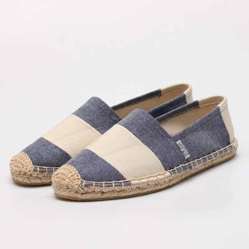 Customizable Comfortable Women's Canvas Flats Summer Espadrilles with Hemp Rope Casual Slip-On Shoes for Ladies