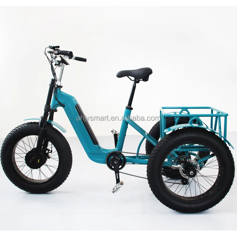 thumbnail image 2 of 29/mo - Finance Geemax Electric Tricycle For Adults, 20\" X 4.0 Fat Tire Electric Trike, Peak 500W 20MPH 36V 13Ah Lithium Battery UL Certified, Premium 80% Assembled Foldable 3 Wheel Electric Bicycle 2 of 13