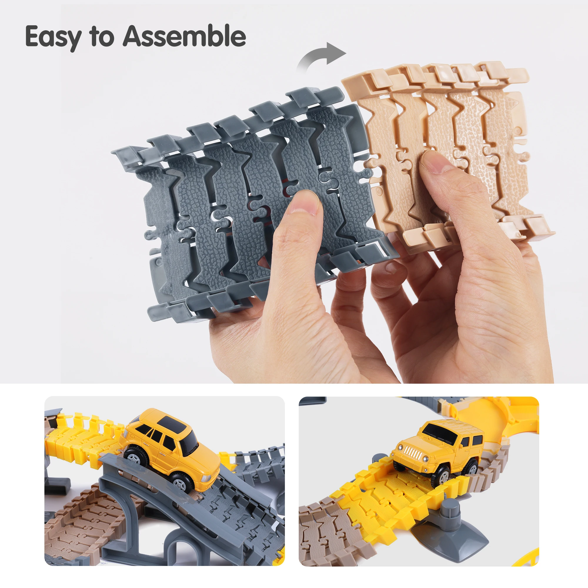 Tumama Kids DIY Assembly Children Toy Baby Plastic Marble Run Overpasses  Vehicle Car Construction Vehicles Toys