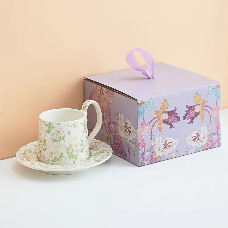 product wholesale modern design gardenia ceramic coffee cup saucer set home use afternoon tea setting perfect gift set-9