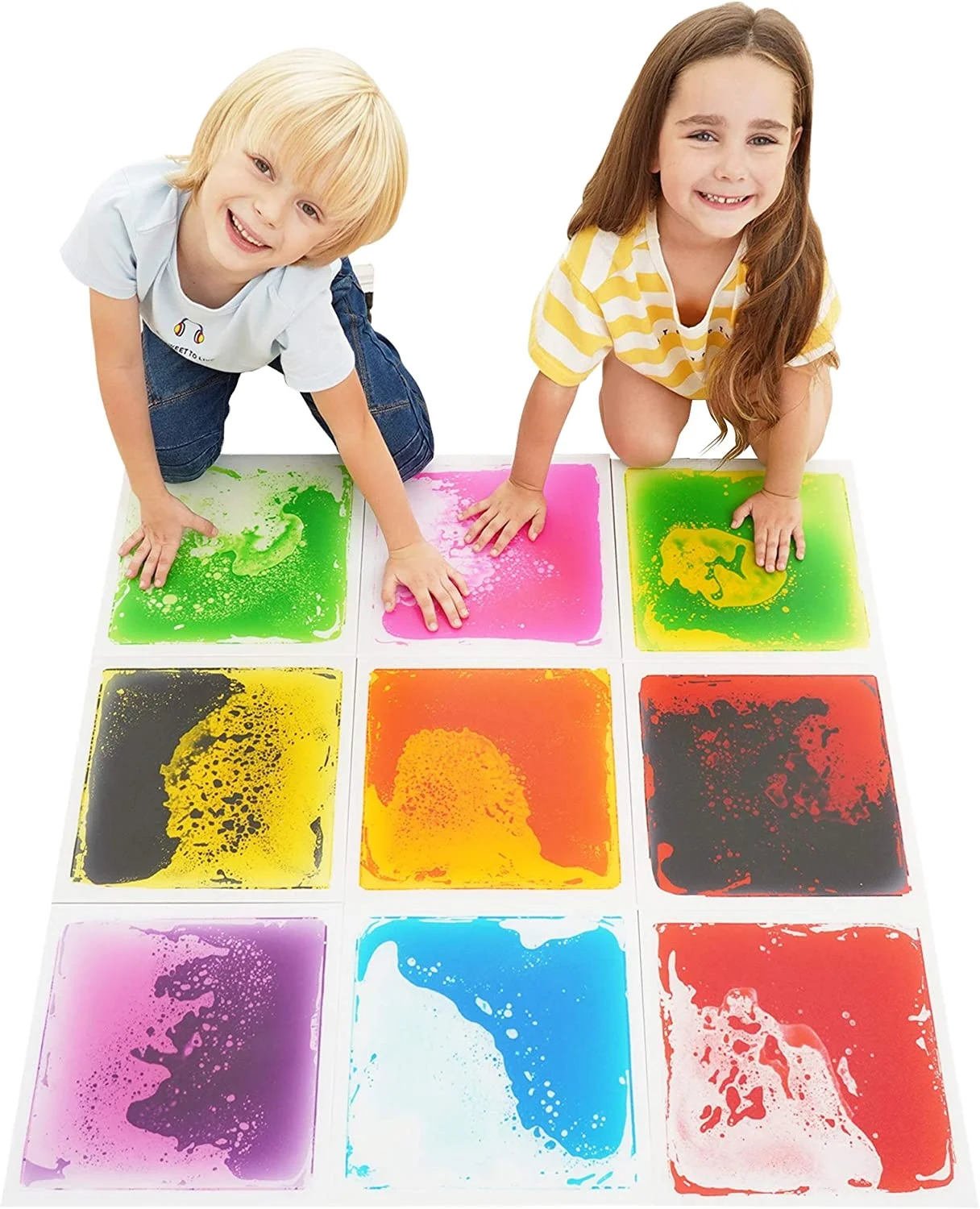 Indoor Baby Game Mat Square Sensory Liquid Floor Tiles for Special Children's Puzzle Education and Sensory Stimulation Toys