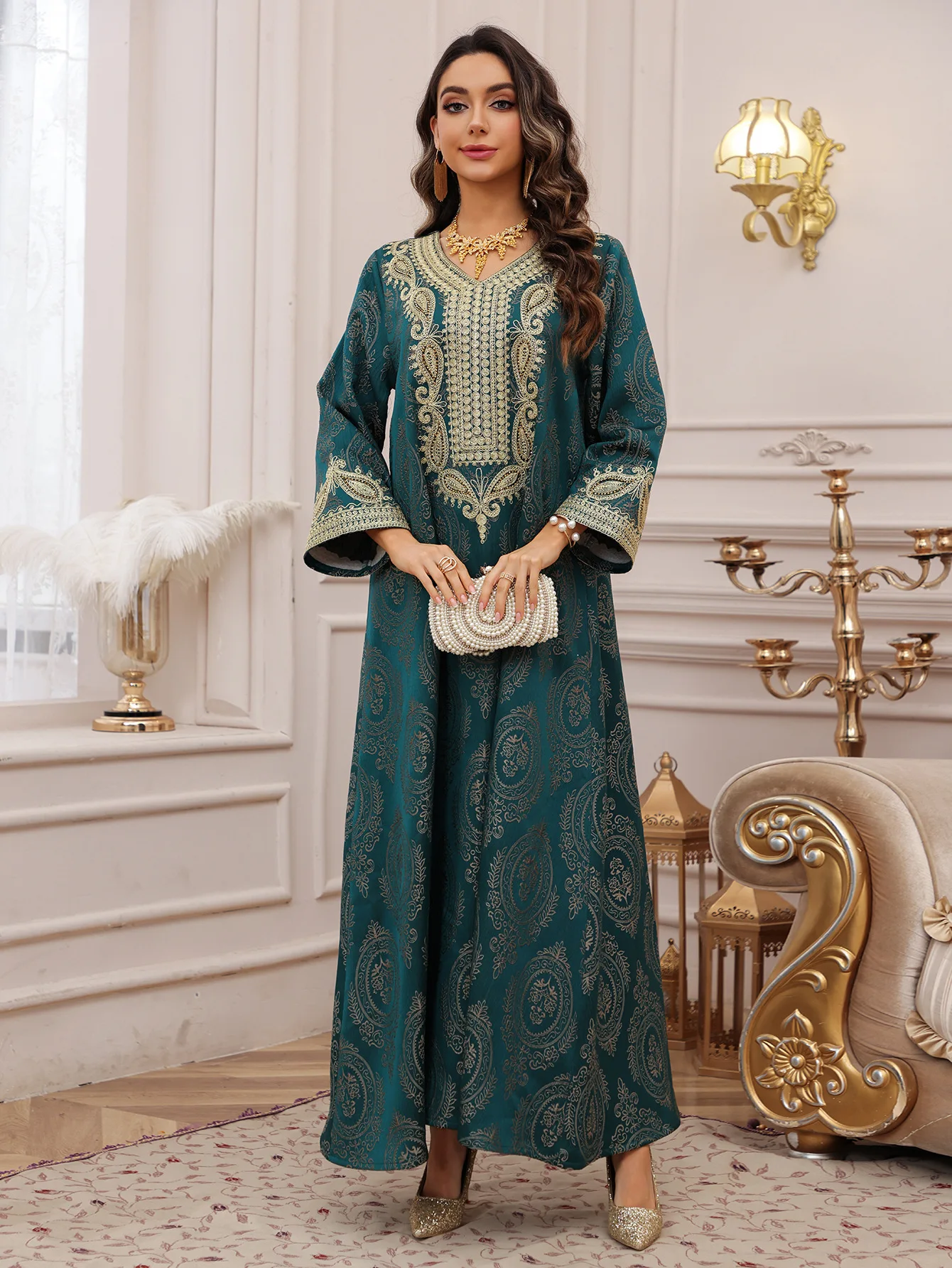 Muslim Abaya Dress Made With Rayon For Women Casual Modern Long Sleeve Abaya Suitable For Daily Wear And Ramadan Lightweight And Anti-wrinkle Design|