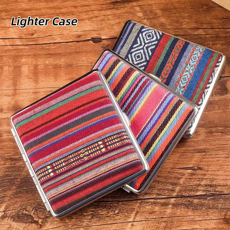 fabric cigarette case Hot Selling Luxury Pocket Fabric Cigarette Case Custom Logo Portable and  Waterproof 20pcs Cigarettes Storage Case Wholesale