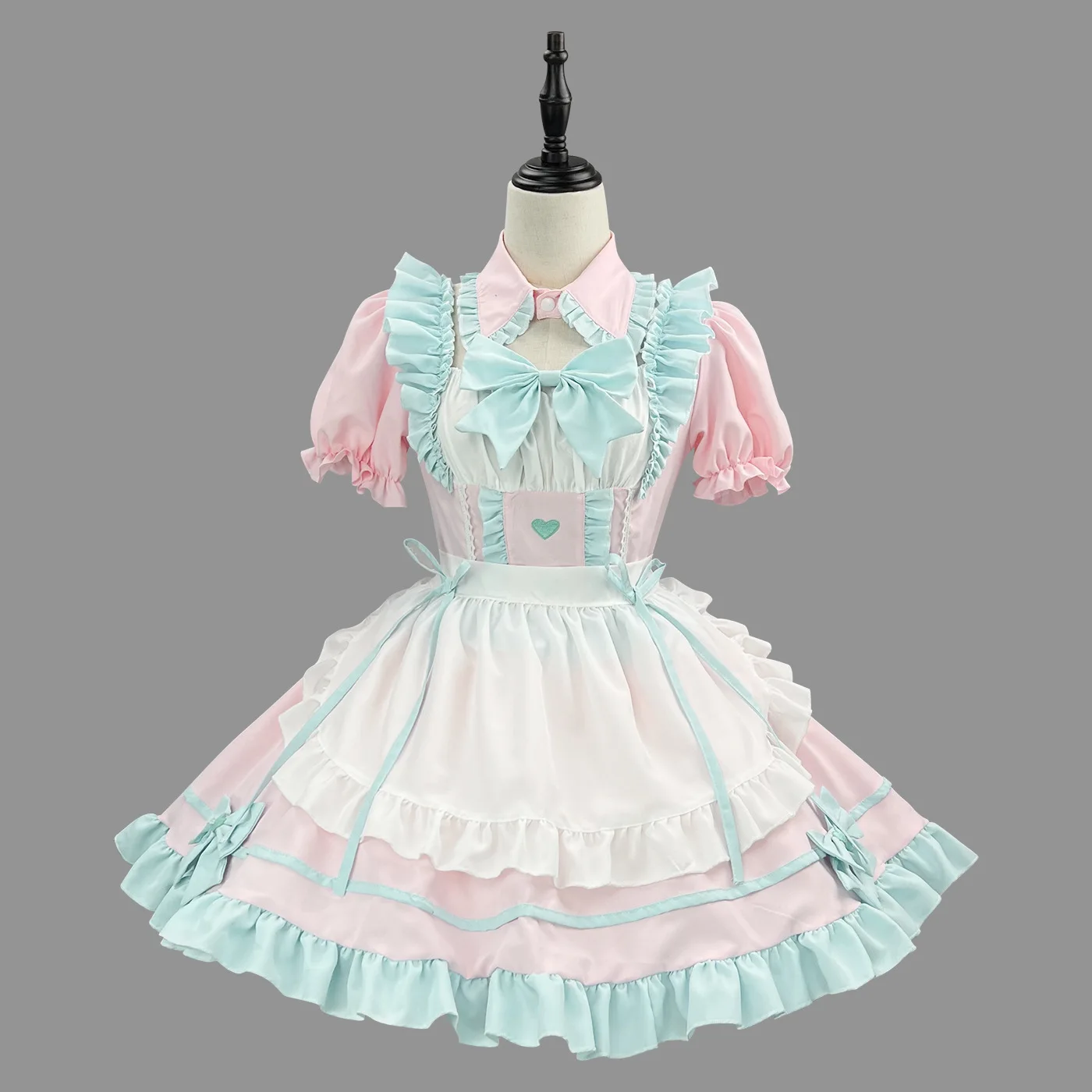 S -5XL Sweet Cute Lolita Maid Dress Cosplay Costume Pink Blue Girl Woman Maid Dress Party Costumes