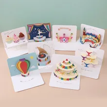 free sample thanks blessing happy birthday greeting cards universal mini invitation card 3d pop up greeting gift cards printing